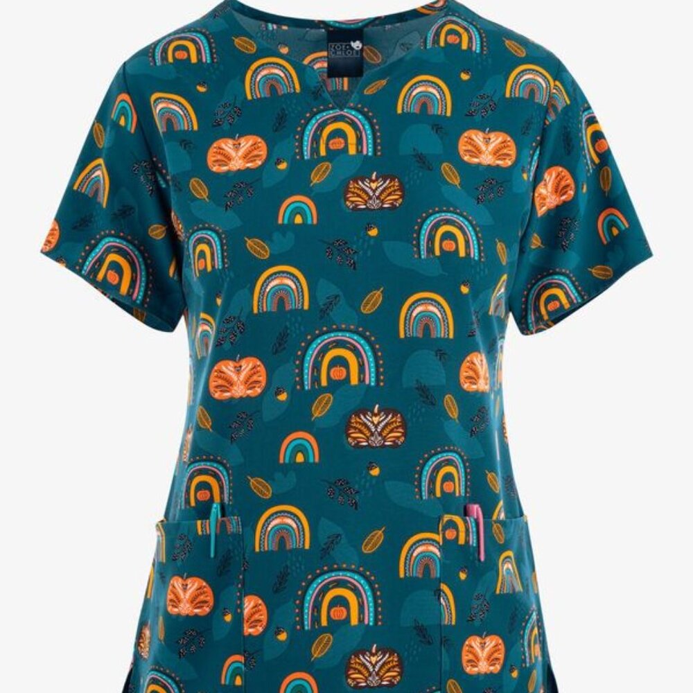 ZOE & CHLOE Print Top-PUMPKIN WISHES #Z16213